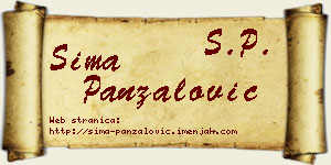Sima Panzalović vizit kartica
